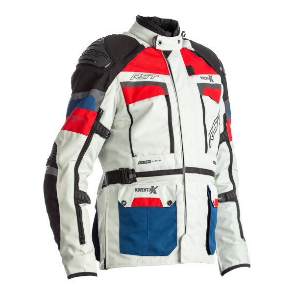 RST RST Pro Series Adventure-X CE Mens Textile Jacket White/Black/Red/Blue